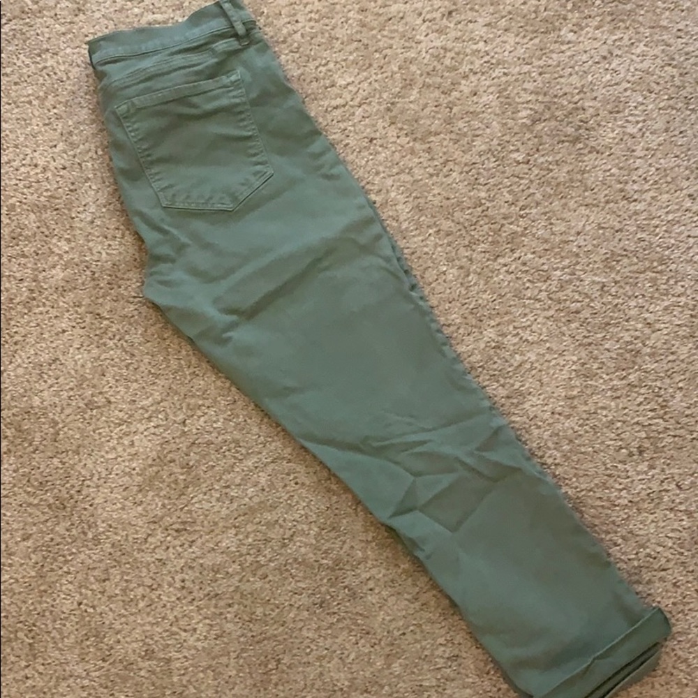 LOFT Ann Taylor green wash crop jeans